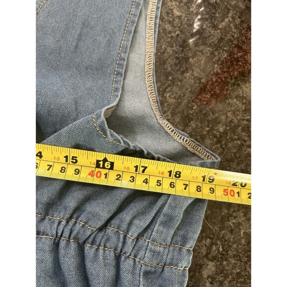 Denim Utility Sleeveless Shirt dress Size XL Medium Blue Wash Concert Festival - Picture 6 of 7